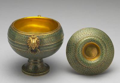 图片[2]-Gold cloisonne dou vessel with phoenix handles. Yongzheng reign (1723-1735), Qing dynasty.-China Archive